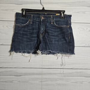Gap long and lean cut-off  dark wash denim shorts size 4R